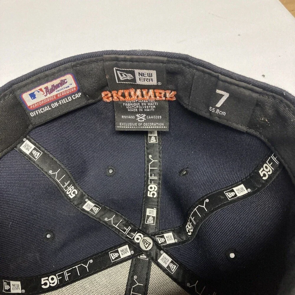 Vintage Detroit Tigers Fitted Hat Cap New Era 59 Fifty Skinner Size 7